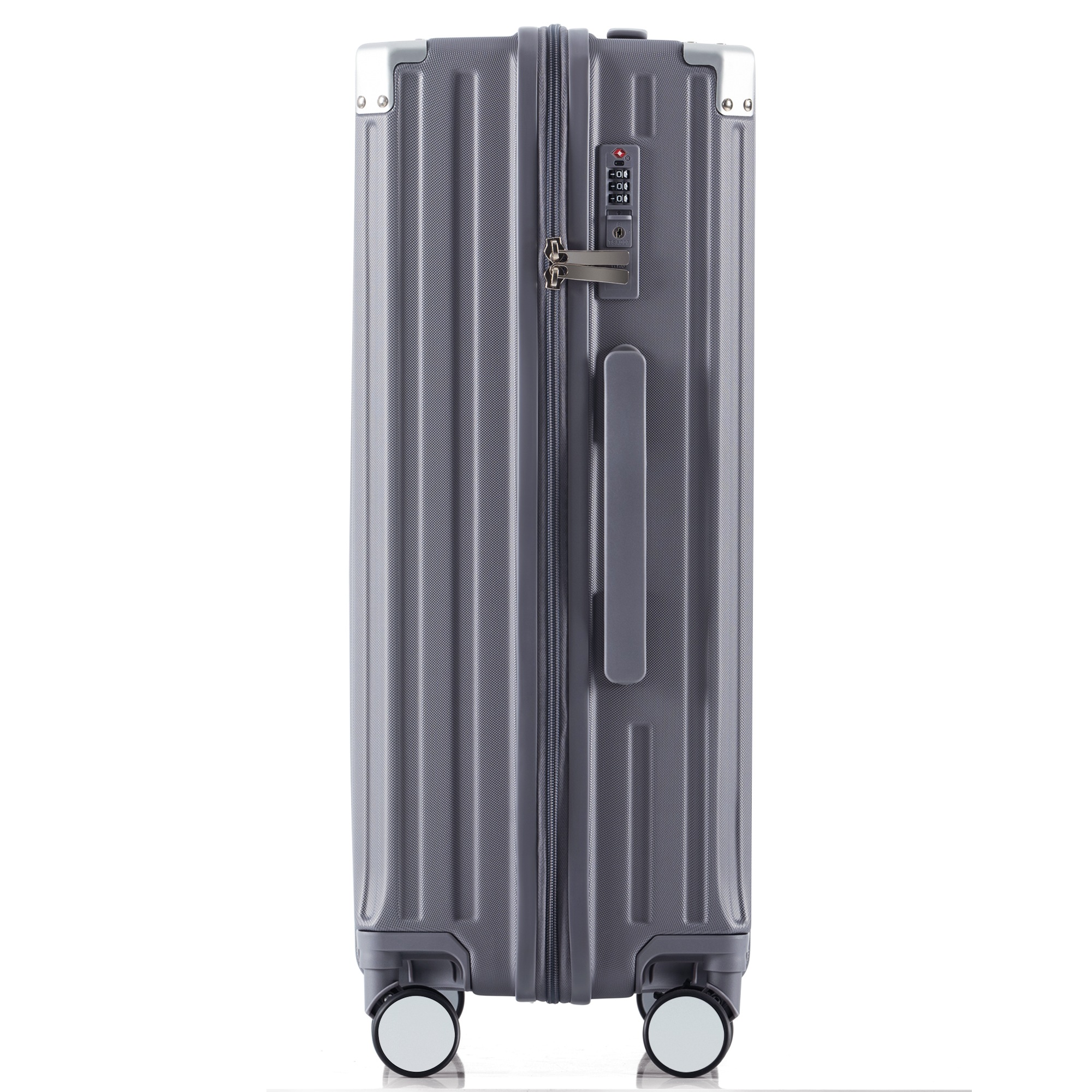 【2点購入で150OFF】【国内即発送】スーツケース grey Lサイズ キャリーケース キャリーバッグ Lサイズ ストッパー付き アルミコーナーパッド 7日~14日 大容量超軽量 軽い おしゃれ か