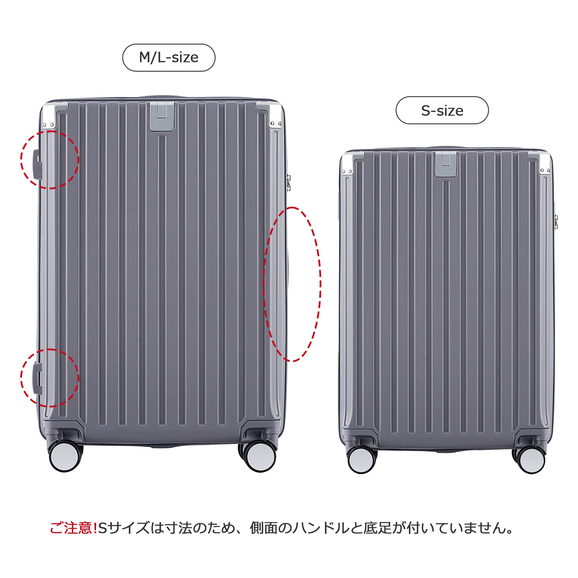 【2点購入で150OFF】【国内即発送】スーツケース grey Lサイズ キャリーケース キャリーバッグ Lサイズ ストッパー付き アルミコーナーパッド 7日~14日 大容量超軽量 軽い おしゃれ か