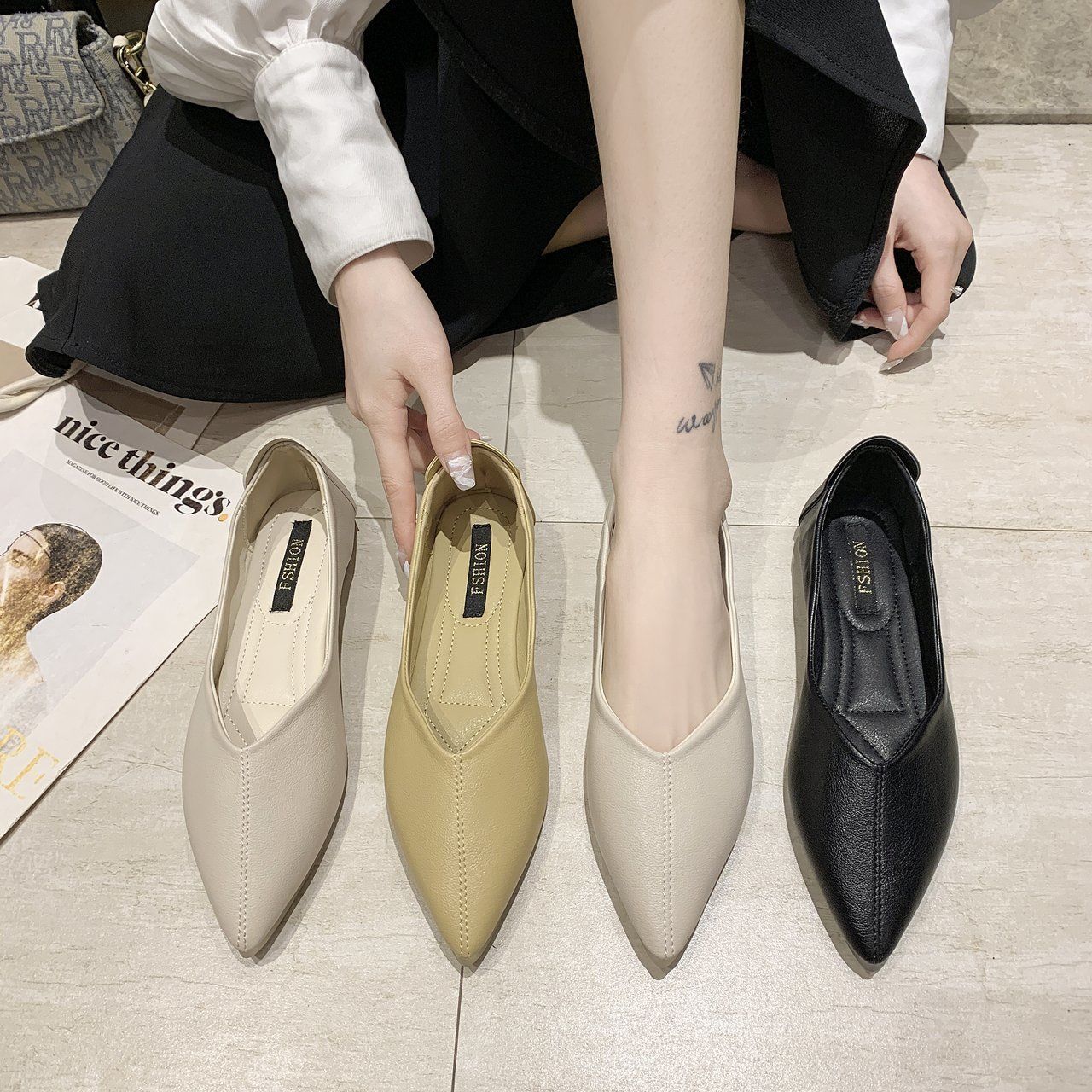 スタイルアップヒールパンプスローヒール ぺたんこ 歩きやすい ポインテッドトゥ ないぺたんこパンプス 楽ちんフラットパンプス スタイルアップヒールパンプスローヒール ぺたんこ 歩きやすい ポインテッドトゥ ないぺたんこパンプス 楽ちんフラットパンプス