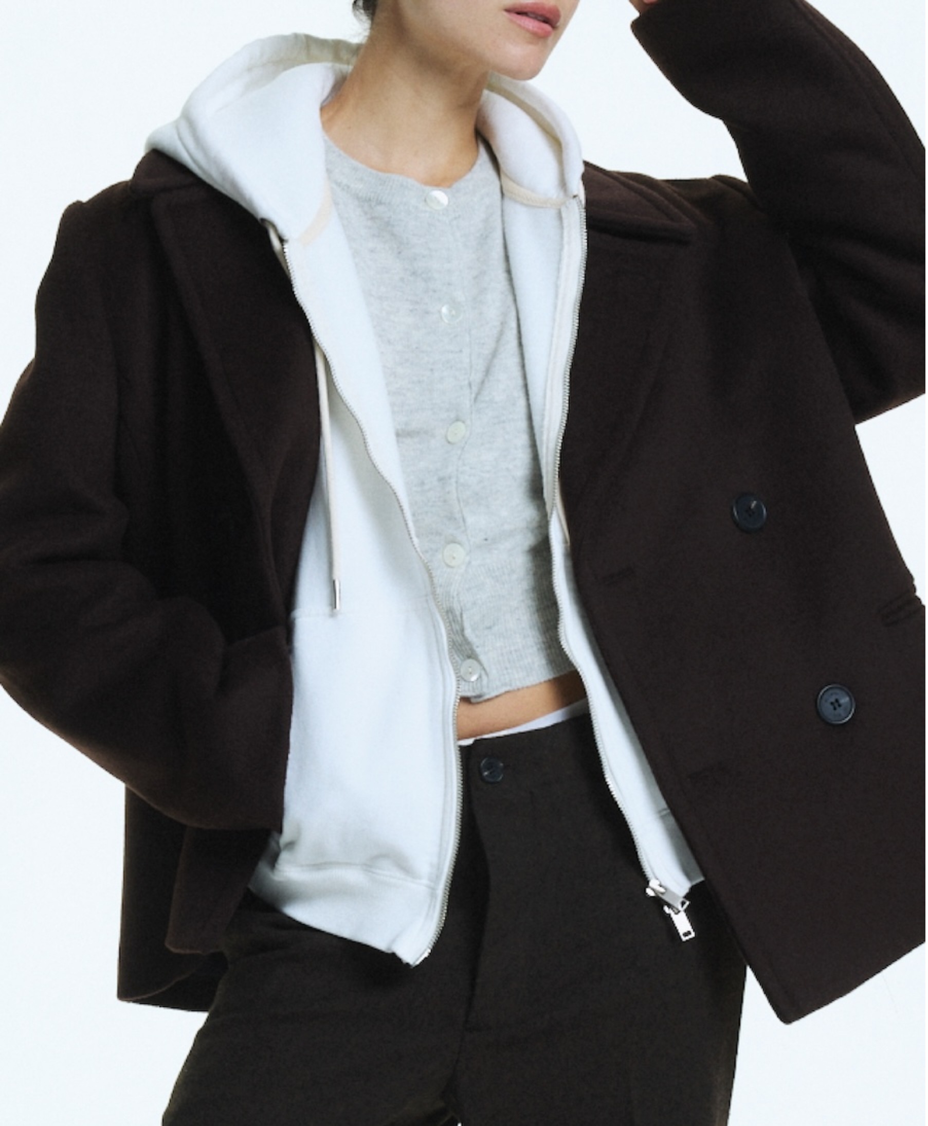 G BOXY ZIP UP -(IVORY,GRAY,STRIPE) G BOXY ZIP UP -(IVORY,GRAY,STRIPE)