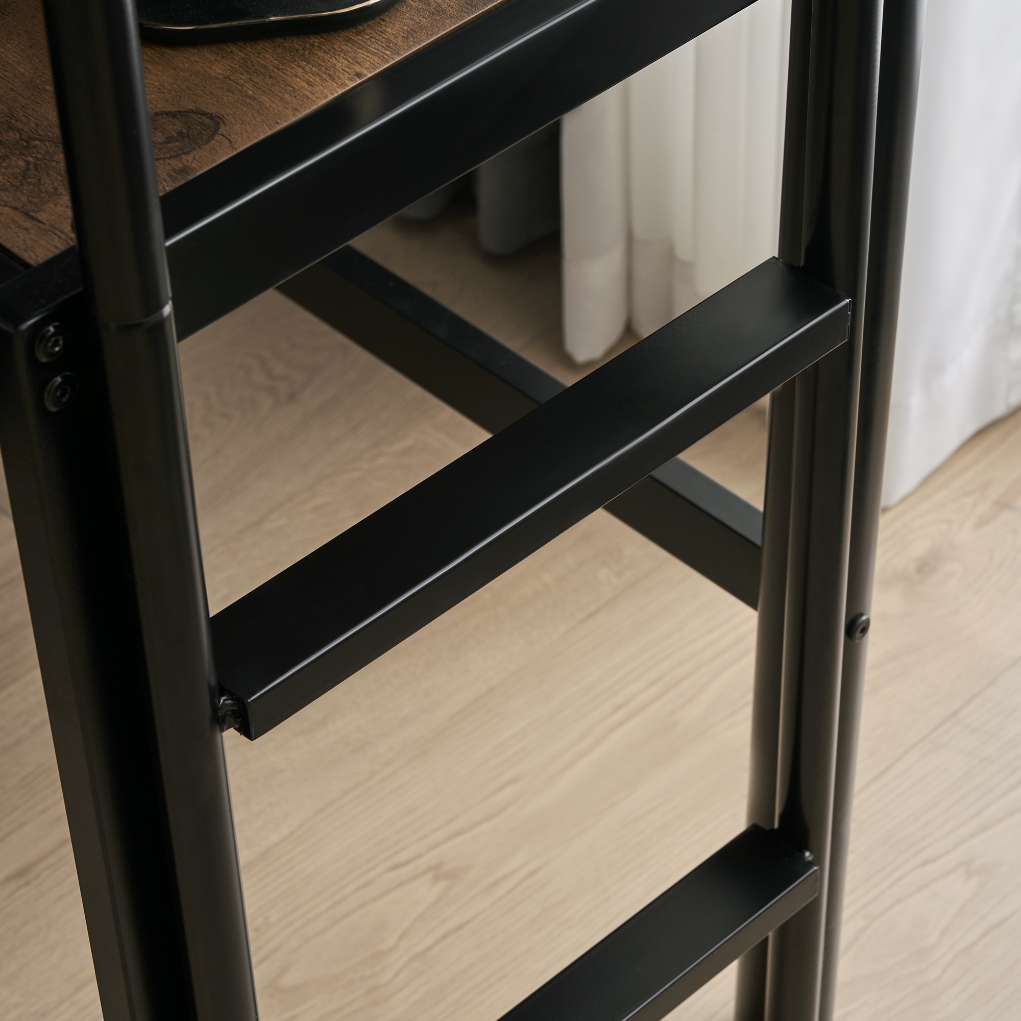 【国内出荷】ロフトベッド パイプベッド シングル ロフトベッド机付き パイプベッド シングル 木 デスク付き コンセント付き 耐荷重150kg 高さ170cm 収納棚 ロフトベッド ハイタイプ はしご