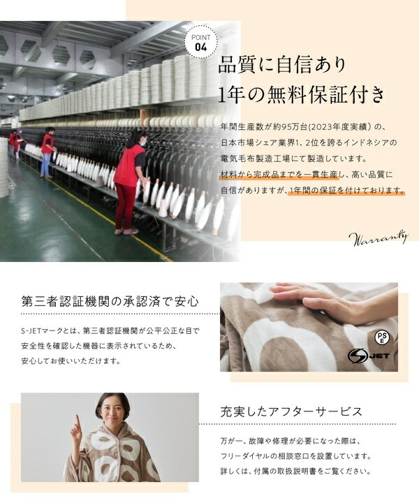 yucuss ヒーター付き極暖着る毛布 約130188cm bagle柄 グレージュ