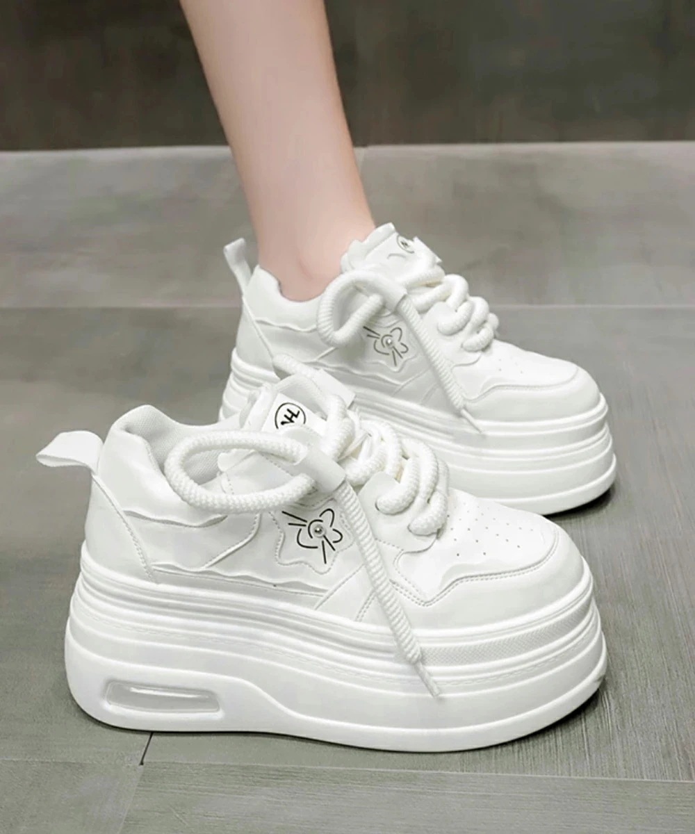 ボリューム厚底スニーカー レディース美脚 ホワイトスニーカー プラットフォーム靴 低身長さんシューズ ボリューム厚底スニーカー レディース美脚 ホワイトスニーカー プラットフォーム靴 低身長さんシューズ