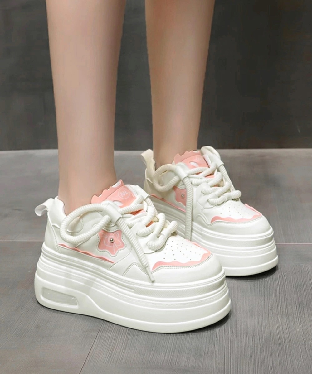 ボリューム厚底スニーカー レディース美脚 ホワイトスニーカー プラットフォーム靴 低身長さんシューズ ボリューム厚底スニーカー レディース美脚 ホワイトスニーカー プラットフォーム靴 低身長さんシューズ
