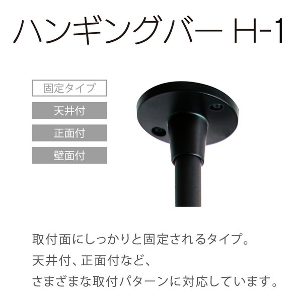30017004 ハンギングバー H1 天井付 Cタイプセット ブラック 約W1780mmxH450mm