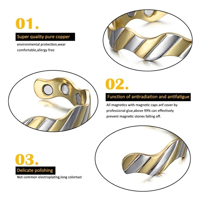 女性用銅ブレスレット,磁気ジュエリー,ピンストライプ オープン 調節可能 ストレス解消 女性の減量 エネルギーマグネット付きの磁気 エネルギーヨガ減量疲労緩和療法瞑想 癒しの石 女性用銅ブレスレット,磁気ジュエリー,ピンストライプ オープン 調節可能 ストレス解消 女性の減量 エネルギーマグネット付きの磁気 エネルギーヨガ減量疲労緩和療法瞑想 癒しの石