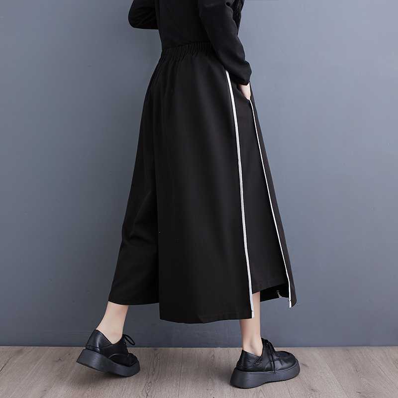 2024春 夏 九分丈 スカート風 ワイドパンツ キュロットスカート ドッキング 体型カバー 大きいサイズ ゴムウエスト 2024春 夏 九分丈 スカート風 ワイドパンツ キュロットスカート ドッキング 体型カバー 大きいサイズ ゴムウエスト