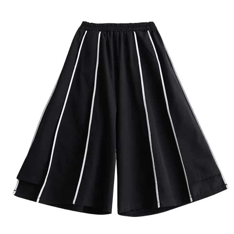 2024春 夏 九分丈 スカート風 ワイドパンツ キュロットスカート ドッキング 体型カバー 大きいサイズ ゴムウエスト 2024春 夏 九分丈 スカート風 ワイドパンツ キュロットスカート ドッキング 体型カバー 大きいサイズ ゴムウエスト
