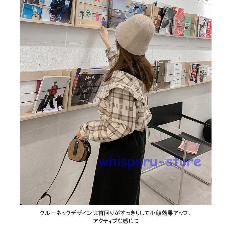 Tシャツ 長袖 レディース 長袖Tシャツ 大きいサイズ チェック柄 フェイクレイヤード グルーネック フリル襟 ソフト アウター トップス 薄手 快適 Tシャツ 長袖 レディース 長袖Tシャツ 大きいサイズ チェック柄