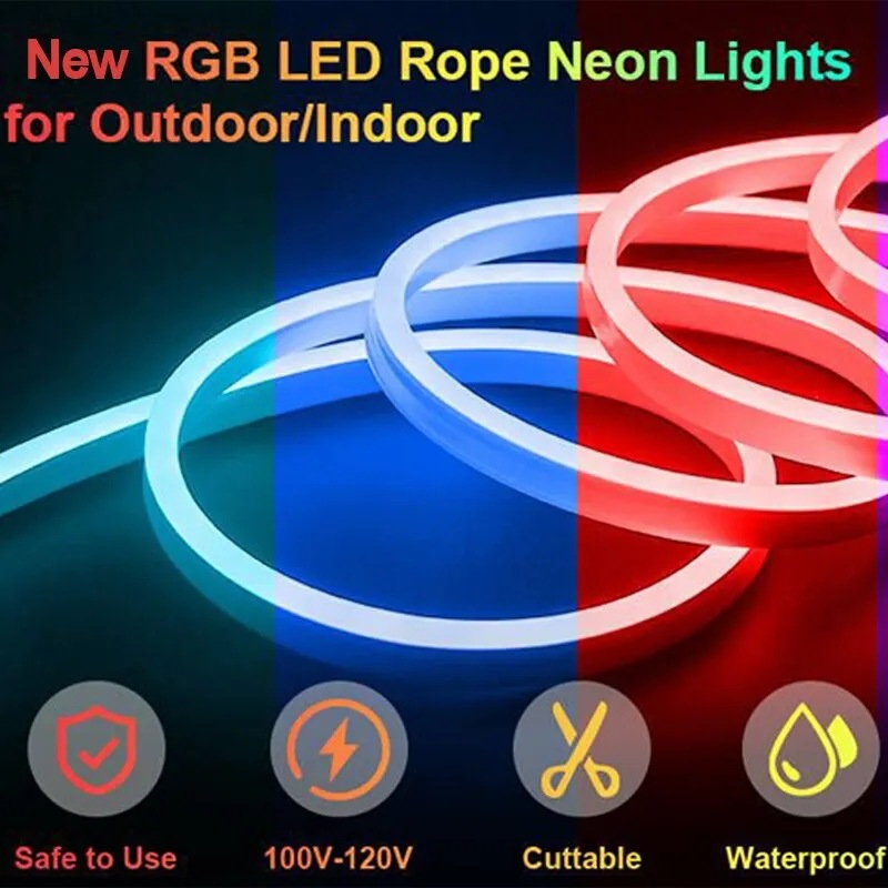 Rgbネオンライト5m 10m 15mアプリリモコン付きフレキシブル108LED/m防水屋外ガーデンパーティー用リモコン付き RGB Various colors 6-10W 10m