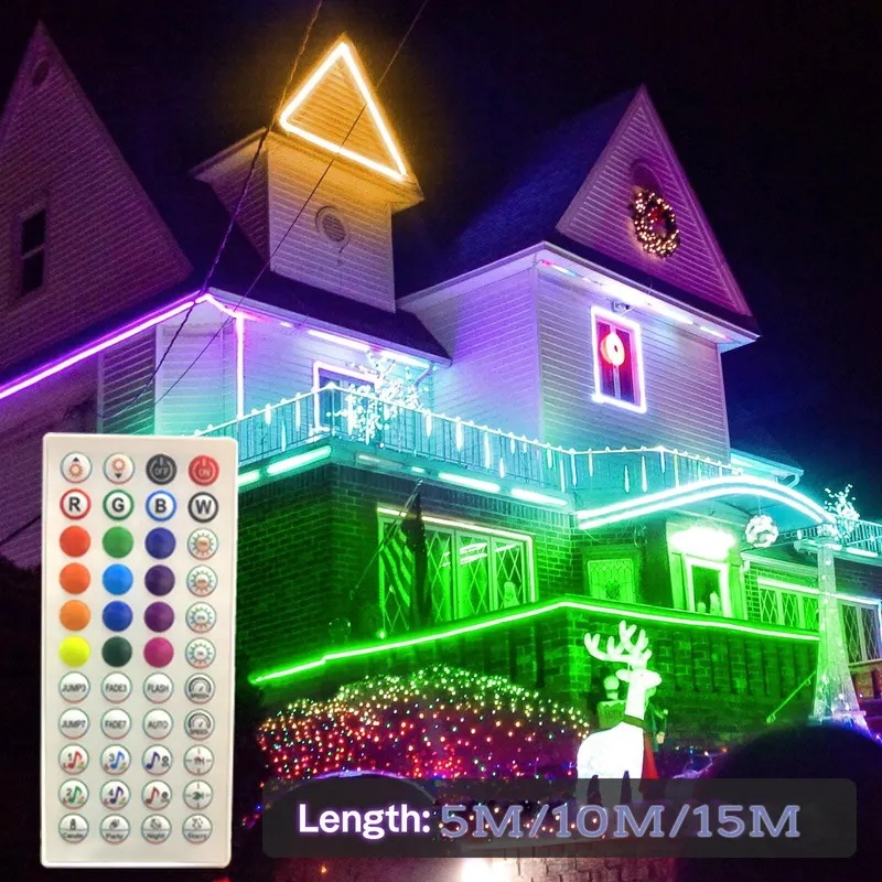 Rgbネオンライト5m 10m 15mアプリリモコン付きフレキシブル108LED/m防水屋外ガーデンパーティー用リモコン付き RGB Various colors 6-10W 10m