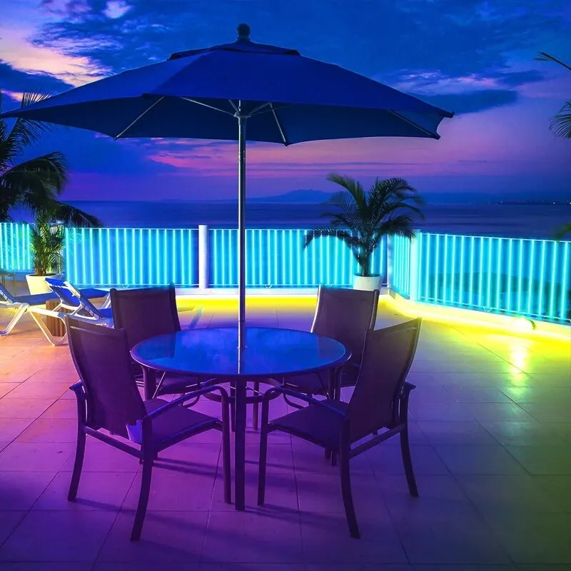 Rgbネオンライト5m 10m 15mアプリリモコン付きフレキシブル108LED/m防水屋外ガーデンパーティー用リモコン付き RGB Various colors 6-10W 10m