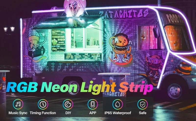 Rgbネオンライト5m 10m 15mアプリリモコン付きフレキシブル108LED/m防水屋外ガーデンパーティー用リモコン付き RGB Various colors 6-10W 10m