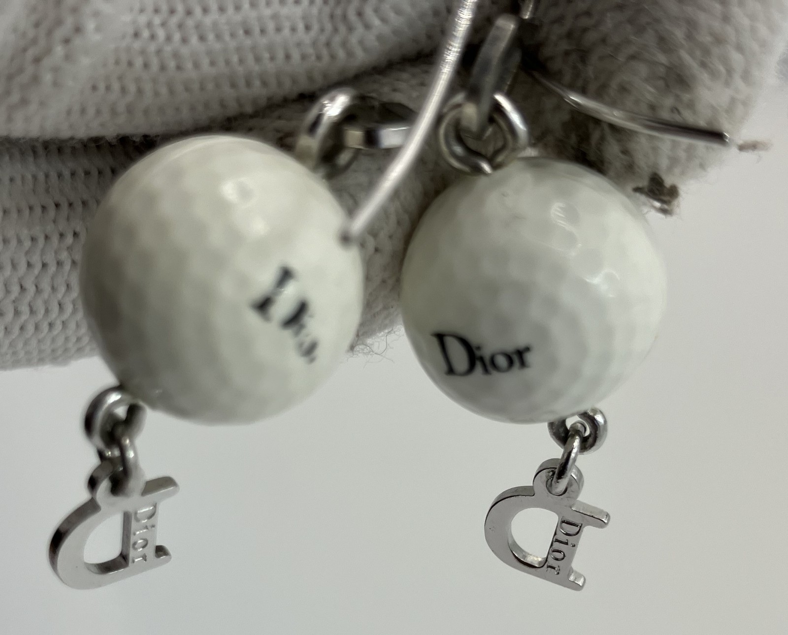 Christian Dior ピアス ホワイト＆シルバー