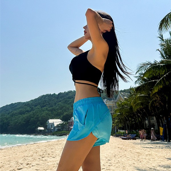 水着 レディース ビキニ 2点セット おしゃれ かわいい 綺麗 クロスバンド 無地 ブラ ショーツ ベーシック ナチュラル アースカラー 流行 ホルターネック 20代 30代 40代 ママ水着 黒