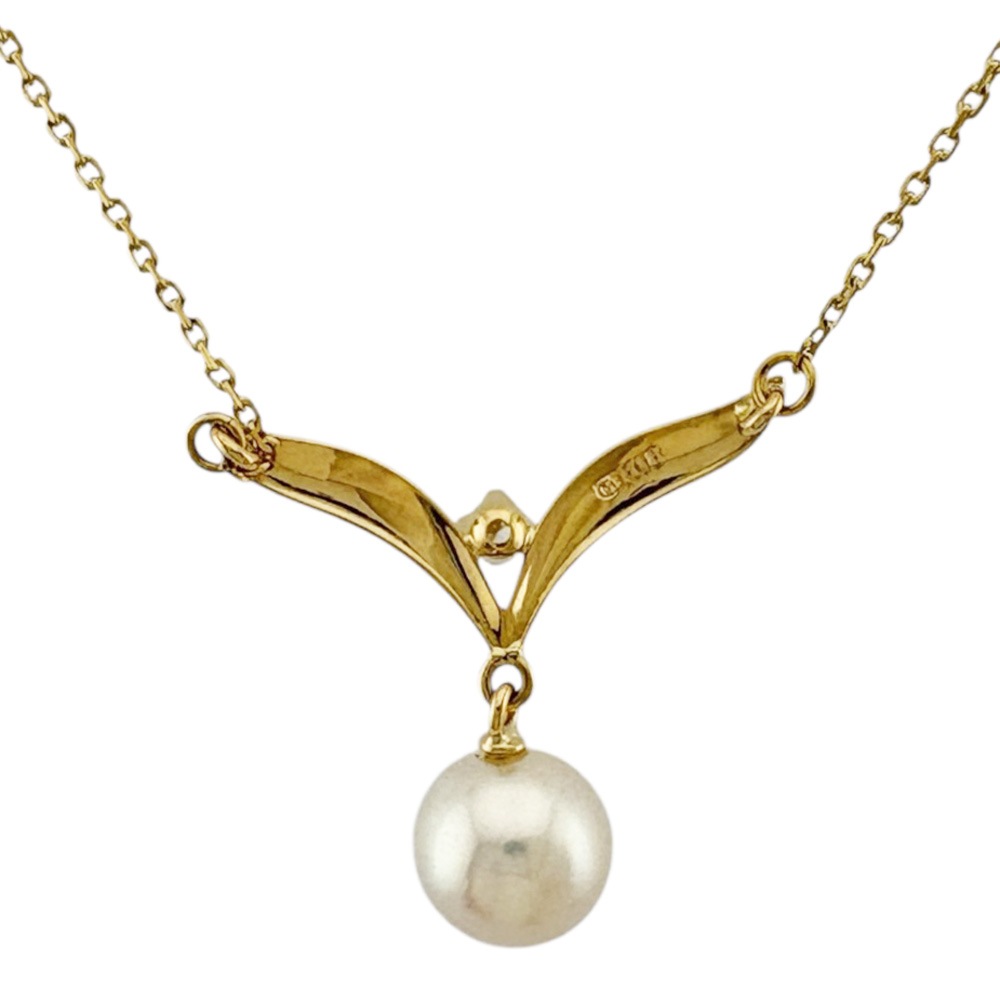 ミキモト ネックレス 18金 K18イエローゴールド パール MIKIMOTO 中古 美品 ミキモト ネックレス 18金 K18イエローゴールド パール MIKIMOTO 中古 美品