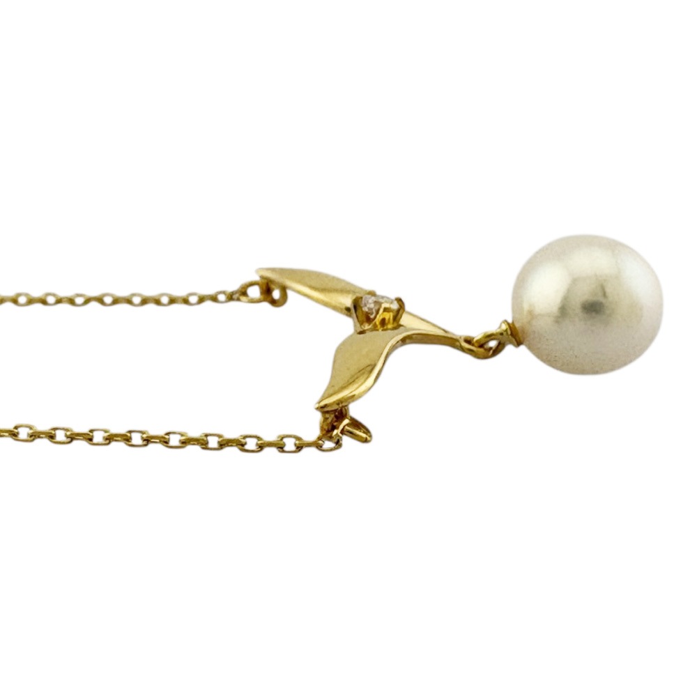 ミキモト ネックレス 18金 K18イエローゴールド パール MIKIMOTO 中古 美品 ミキモト ネックレス 18金 K18イエローゴールド パール MIKIMOTO 中古 美品