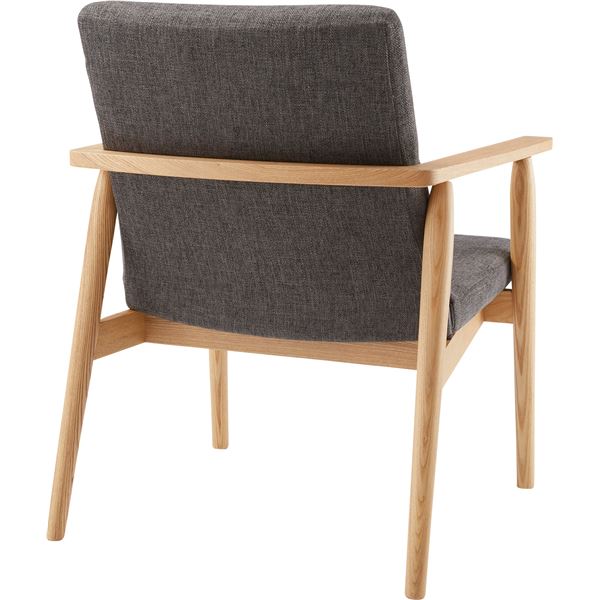 パーソナルチェア リビングチェア 幅63cm チャコールグレー 1人掛け 肘付き 木製フレーム ファブリック生地 リズ リビング ダイニング