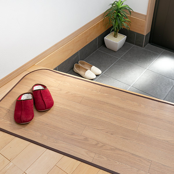 ラグ ダイニングラグ 撥水 180x45cm 木目調消臭フリーマット ニオクリン