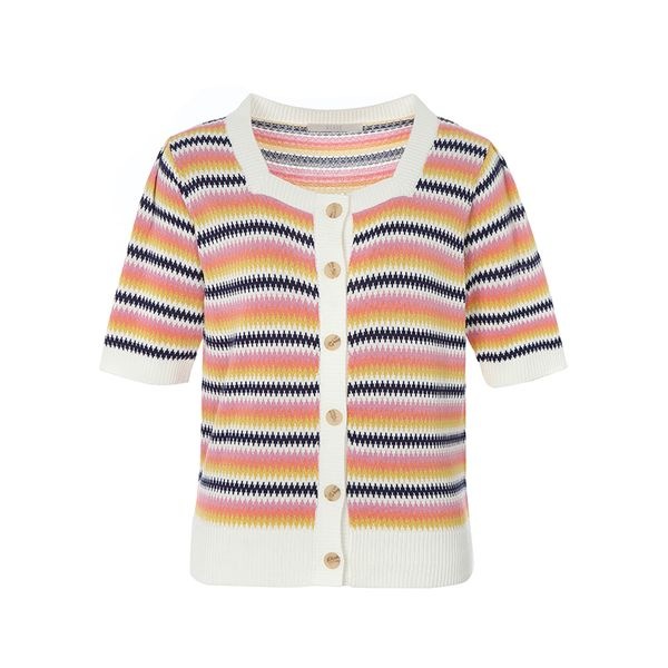 (ニューヨーク訪問) スクエアネックパフスリーブSETカーディガン (VZ5GD7A)