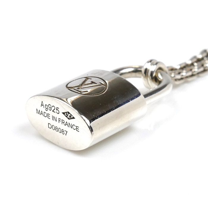 LOUIS VUITTON ルイ・ヴィトン シルバー925 パンダンティフ ロックイット ネックレス Q93559 D08087 8.1g 50cm ユニセックス 中古