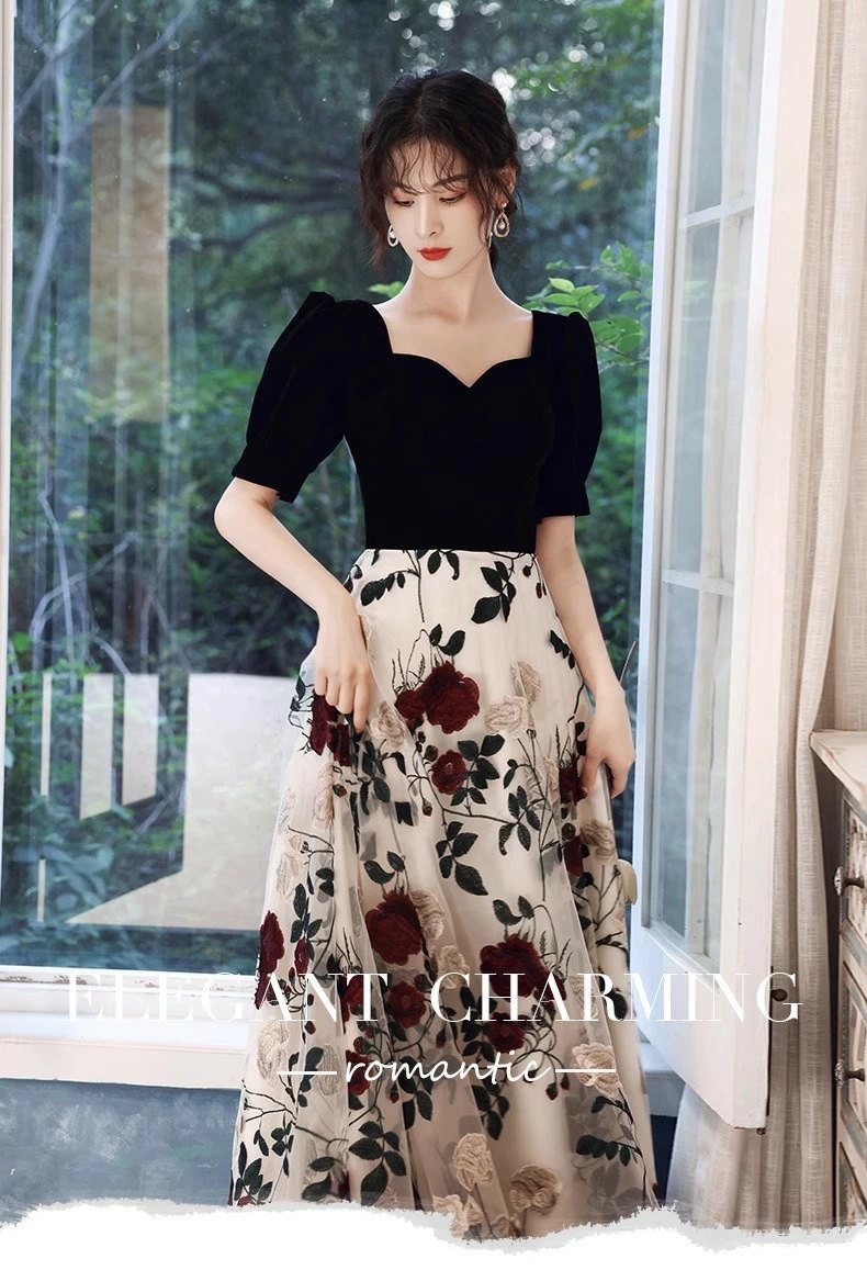 ドレス イブニングドレス パーティードレス ロング 黒 ベロア ベルベット 刺繍 花柄 オシャレ キレイめ ドッキング チュール ロングドレス 赤 パフスリーブ 発表会ドレス Aライン ロング丈 半袖 ドレス イブニングドレス パーティードレス ロング 黒 ベロア ベルベット 刺繍 花柄 オシャレ キレイめ ドッキング チュール ロングドレス 赤 パフスリーブ 発表会ドレス Aライン ロング丈 半袖