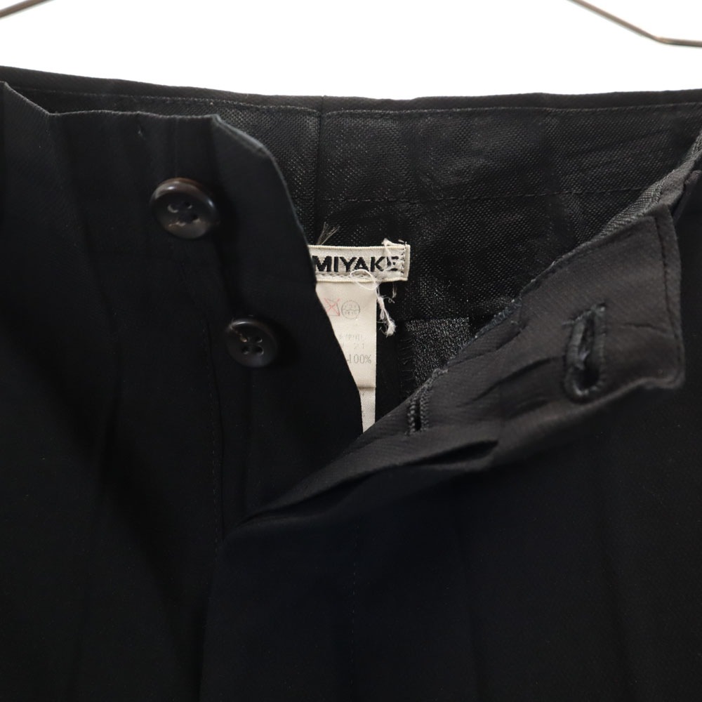 90s 日本製 オールド ボタンフライ プリーツ スラックスパンツ L ブラック メンズ 90s 日本製 オールド ボタンフライ プリーツ スラックスパンツ L ブラック メンズ