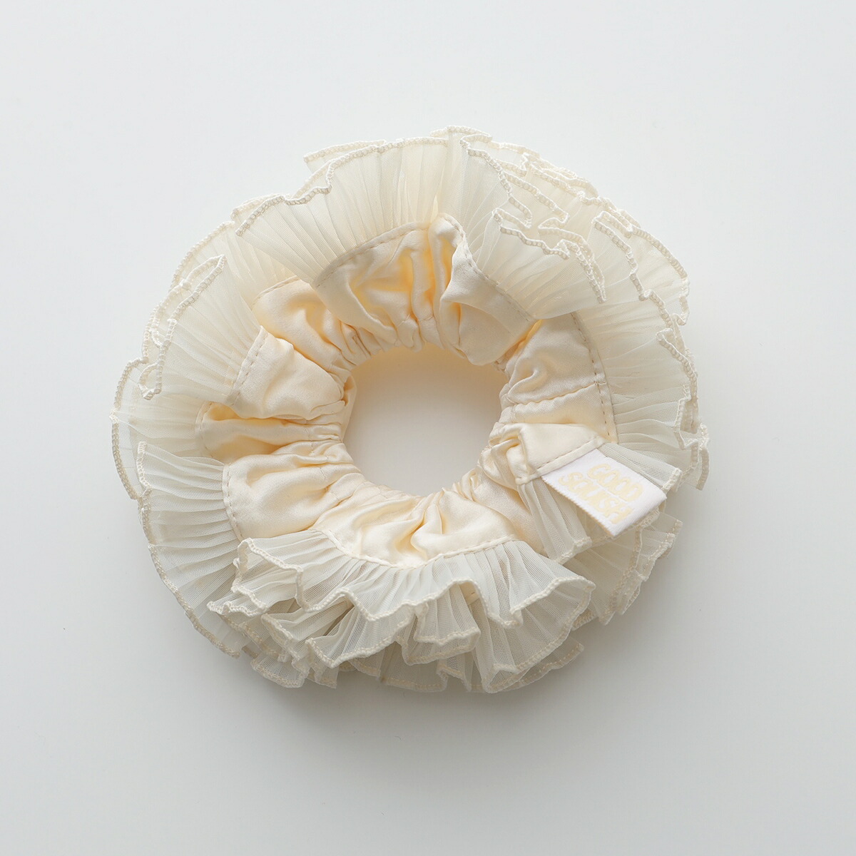 GOOD SQUISH グッド スクイッシュ シュシュ BABY B-E-A-UTIFUL COLLECTION レディース フリル サテン ヘアゴム ヘアアクセサリー カラー4色 【mega】 GOOD SQUISH グッド スクイッシュ シュシュ BABY B-E-A-UTIFUL COLLECTION レディース フリル サテン ヘアゴム ヘアアクセサリー カラー4色 【mega】