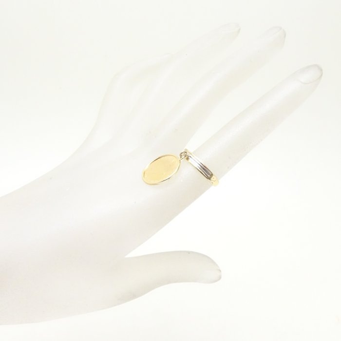 K22 1/20oz マン島エンジェル コイン 1987年 リング 指輪 金貨 11号 K18YG イエローゴールドxPt900プラチナ /65011【中古】