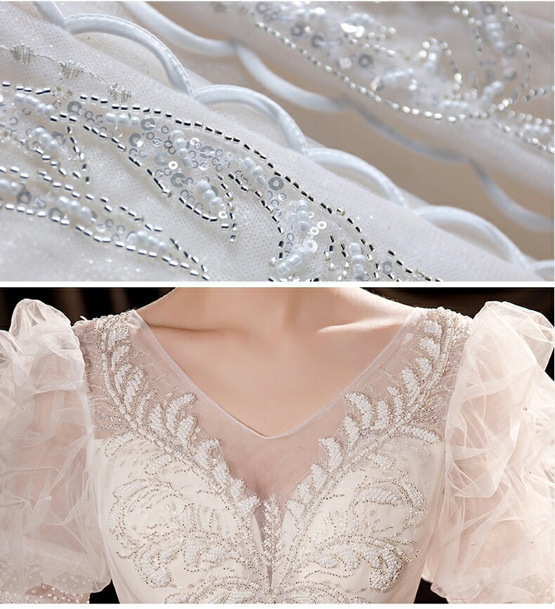 ウェディングドレス 袖あり 半袖 ロングドレス エレガント プリンセスラインドレス きれいめ パーティードレス ワンピース 披露宴 前撮りドレス 二次会 結婚式 お嫁さん フォーマルドレス 撮影 ビー