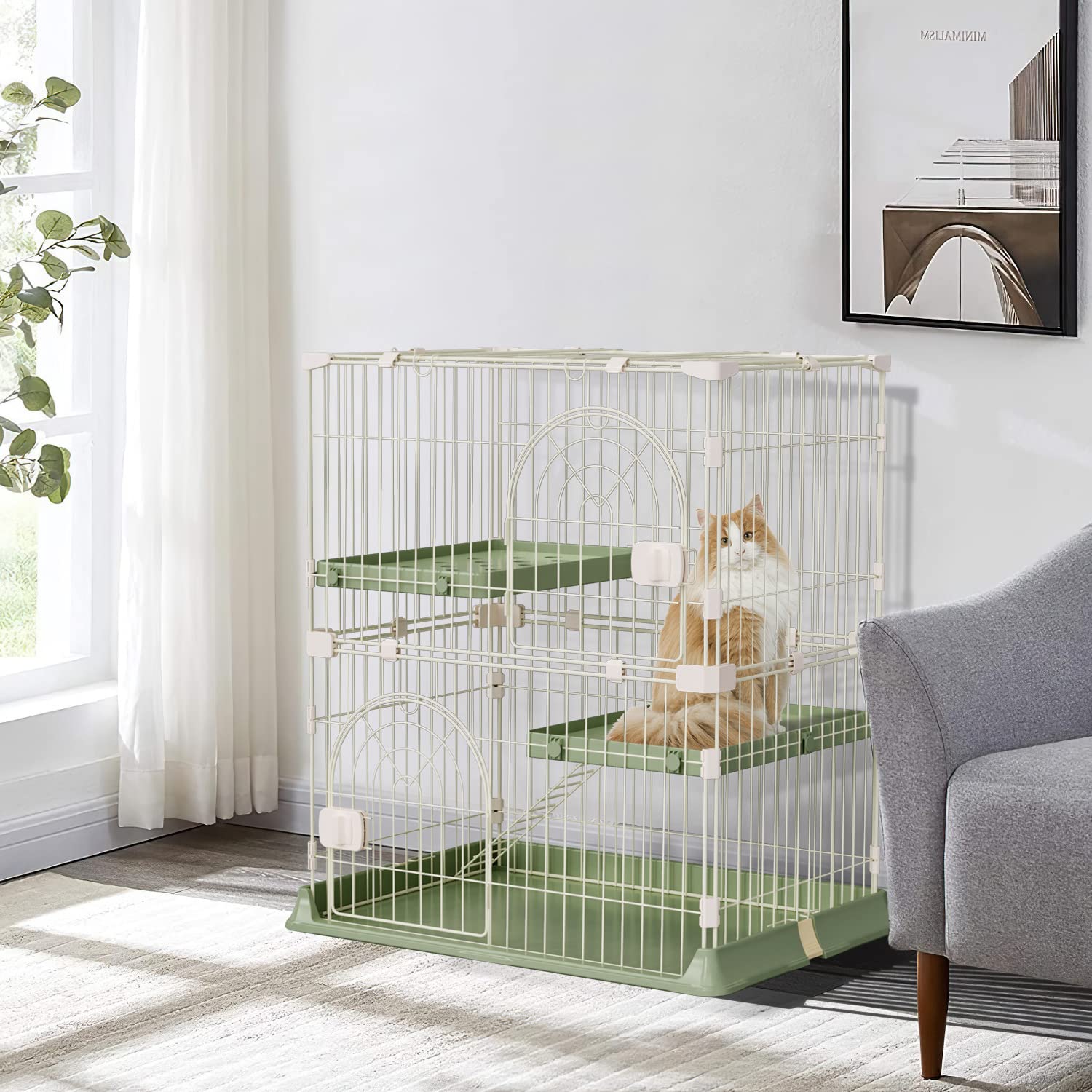 猫ケージ キャットケージ 幅70*奥行43*高さ89cm 猫 ケージ 2段 大型 ペットケージ 折りたたみ ドア付き ワイド扉 多頭飼い 脱走防止 猫ハウス 組み替え自由 組立簡単 猫ケージ キャットケージ 幅70*奥行43*高さ89cm 猫 ケージ 2段 大型 ペットケージ 折りたたみ ドア付き ワイド扉 多頭飼い 脱走防止 猫ハウス 組み替え自由 組立簡単