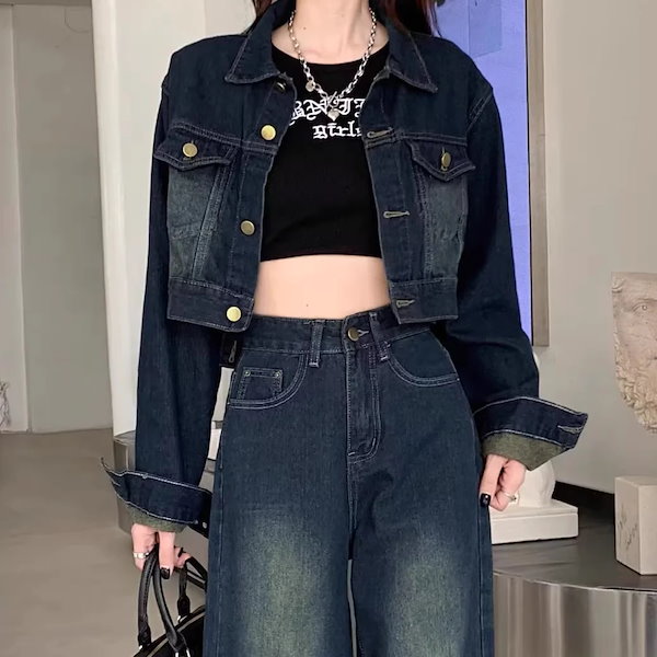 Heather ダークデニム クロップドジャケット セットアップ クロップドジャケットデニムセットアップ【11月下旬予約】 – ANDOR ONLINE