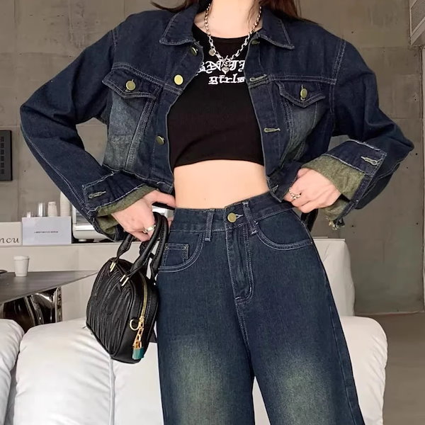 Jeans　クロップドデニムジャケット　XS セール】 〈洗濯機可能〉クロップド デニム ジャケット 24SS