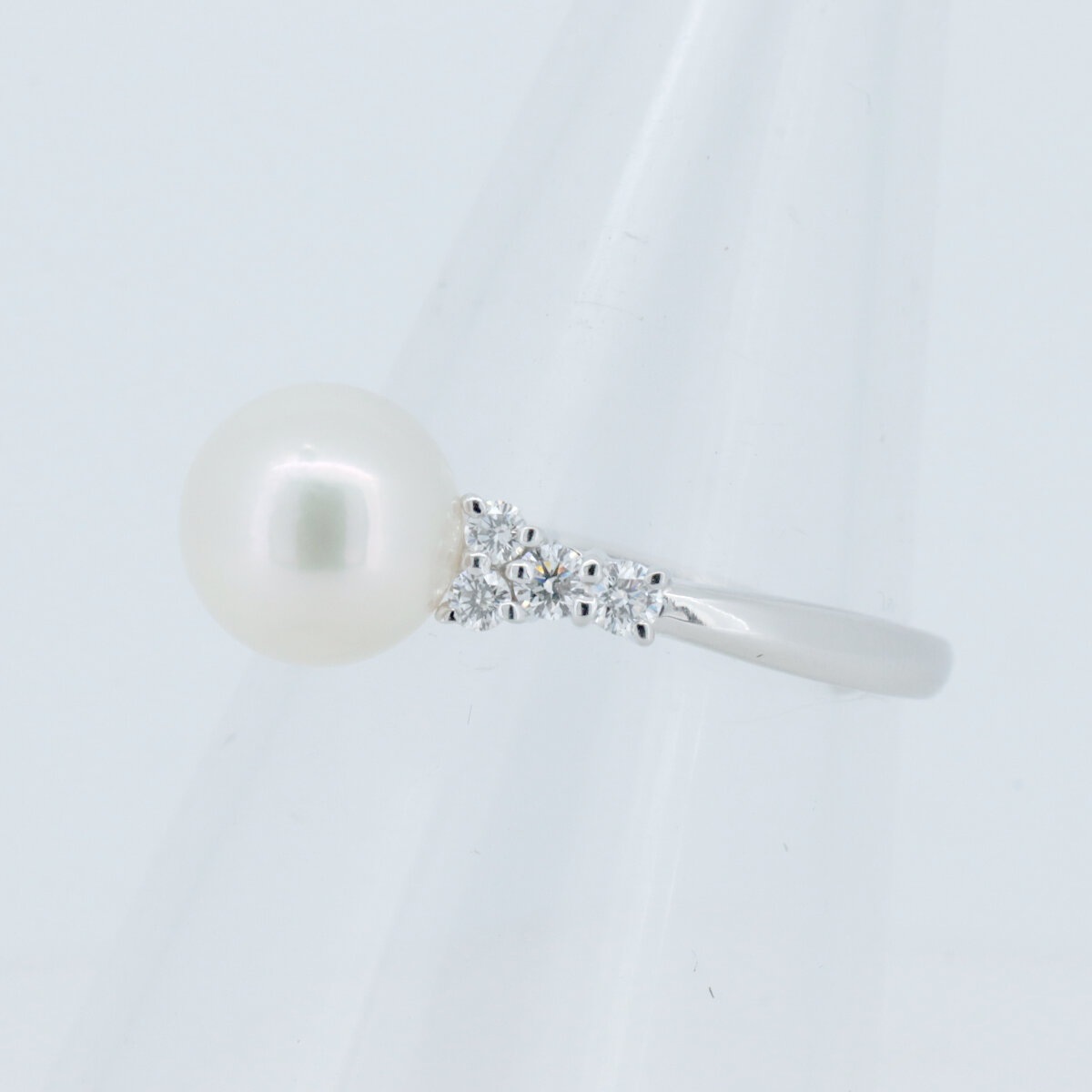 パール ダイヤモンド リング 指輪 8.5ミリ 0.28ct 18.5号 Pt900(プラチナ) 質屋出品 パール ダイヤモンド リング 指輪 8.5ミリ 0.28ct 18.5号 Pt900(プラチナ) 質屋出品