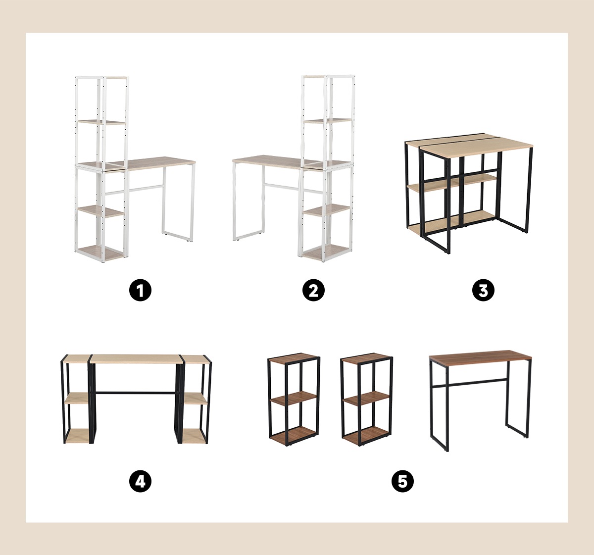 新品登場】H型パソコンデスク 収納ラック2個付き オフィスデスク