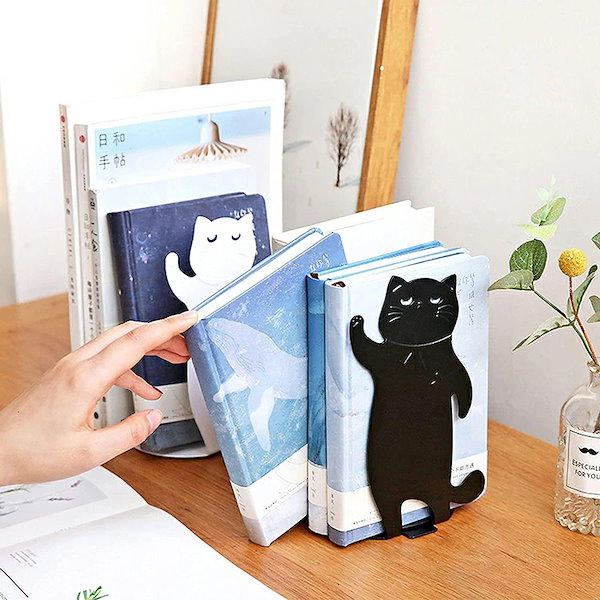 Qoo10] 【短納期】ブックエンド かわいい猫 本立