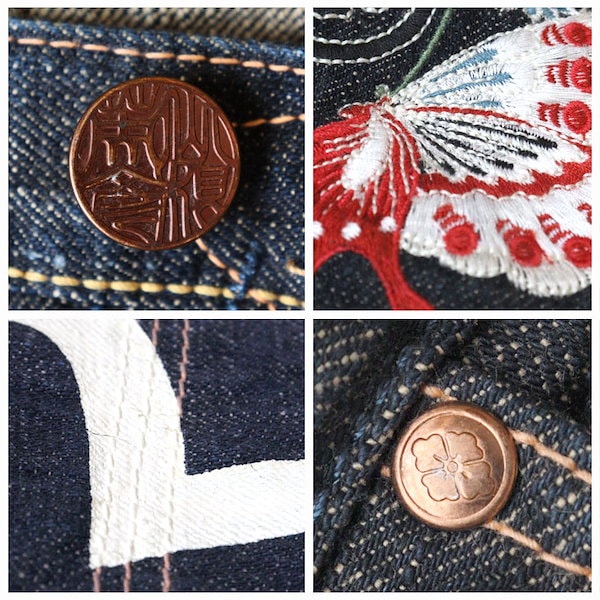 Qoo10] エヴィス EVISU LADIES 蝶刺繍 ジーン