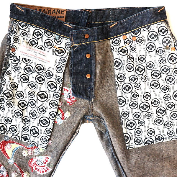 Qoo10] エヴィス EVISU LADIES 蝶刺繍 ジーン