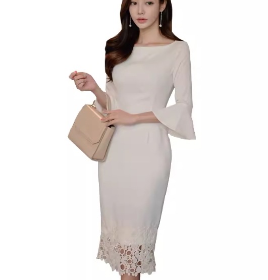 レディース ワンピース ドレス タイトスカート ペンシルスカート 膝丈 ミモレ ミドル丈 7分袖 ベルスリーブ ラウンドネック スリム 細身 レース ファスナー ハイウエスト 大人可愛い きれいめ レディース ワンピース ドレス タイトスカート ペンシルスカート 膝丈 ミモレ ミドル丈 7分袖 ベルスリーブ ラウンドネック スリム 細身 レース ファスナー ハイウエスト 大人可愛い きれいめ