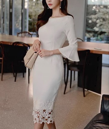 レディース ワンピース ドレス タイトスカート ペンシルスカート 膝丈 ミモレ ミドル丈 7分袖 ベルスリーブ ラウンドネック スリム 細身 レース ファスナー ハイウエスト 大人可愛い きれいめ レディース ワンピース ドレス タイトスカート ペンシルスカート 膝丈 ミモレ ミドル丈 7分袖 ベルスリーブ ラウンドネック スリム 細身 レース ファスナー ハイウエスト 大人可愛い きれいめ