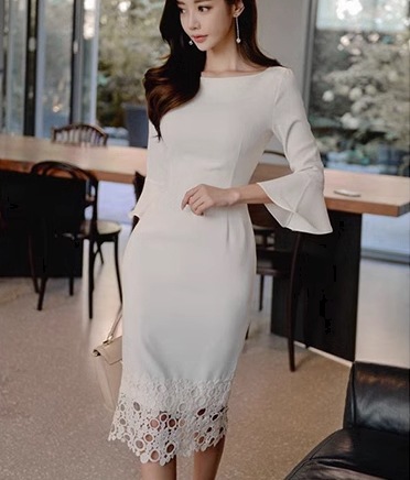 レディース ワンピース ドレス タイトスカート ペンシルスカート 膝丈 ミモレ ミドル丈 7分袖 ベルスリーブ ラウンドネック スリム 細身 レース ファスナー ハイウエスト 大人可愛い きれいめ レディース ワンピース ドレス タイトスカート ペンシルスカート 膝丈 ミモレ ミドル丈 7分袖 ベルスリーブ ラウンドネック スリム 細身 レース ファスナー ハイウエスト 大人可愛い きれいめ