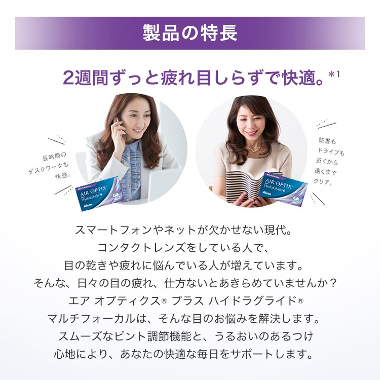 エアオプティクス プラス ハイドラグライド マルチフォーカル (遠近両用) 4箱 (1箱6枚入り)