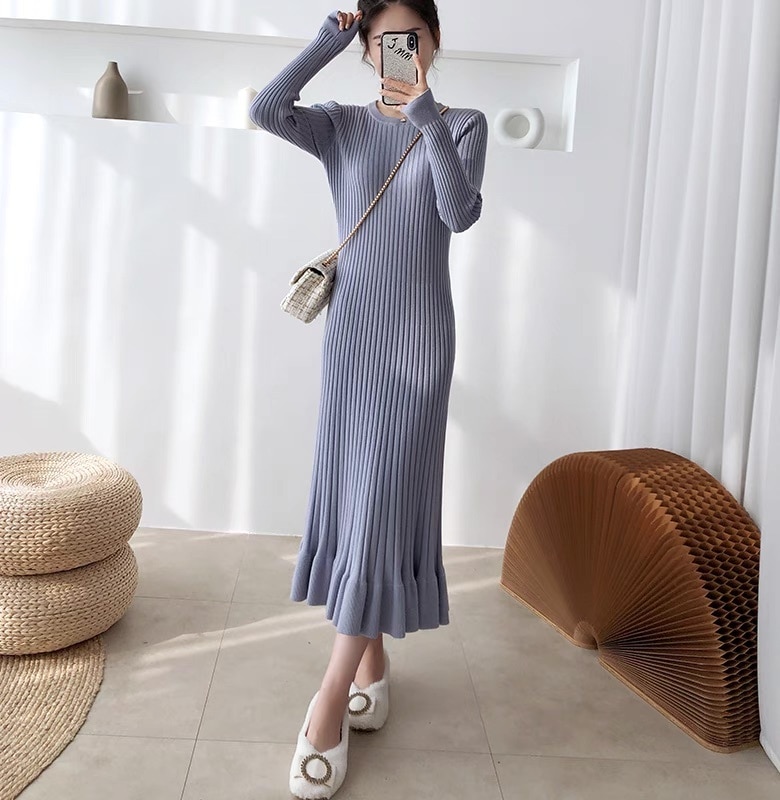 レディース ワンピース ニット ロング 長袖 Uネック ラウンドネック フレア Aライン リブニット かわいい 大人可愛い きれいめ 上品 おしゃれ レトロ ガーリー クール エレガント モダン レディース ワンピース ニット ロング 長袖 Uネック ラウンドネック フレア Aライン リブニット かわいい 大人可愛い きれいめ 上品 おしゃれ レトロ ガーリー クール エレガント モダン