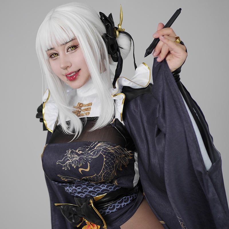 Blanc ゴスプレッションコスプレ衣装,コスプレウィッグ ,ホワイトバニー着物,フルセット,セクシースーツ,ゲームユニフォーム,ハロウィーン,カーニバルドレス