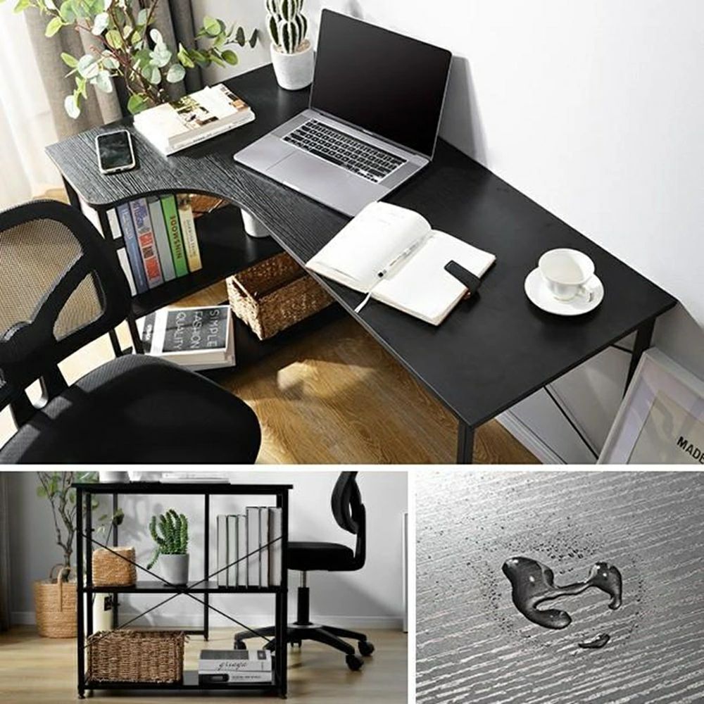 パソコンデスク l字 デスク L字 120cm 2段シェルフ付 l字型 木製 収納付 座デスク ミシン台 シェルフ付きデスク ラック付き デスク付きシェルフ 書斎机 書斎デスク 学習机 勉強机