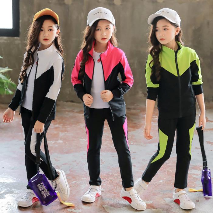 [赤字販売*3日間発送]子供服 セットアップ ジャージ 女子 韓国 蛍光色 上下 2点 セット おしゃれ かわいい カジュアル キッズ ガールズ ジュニア 高学 子ども