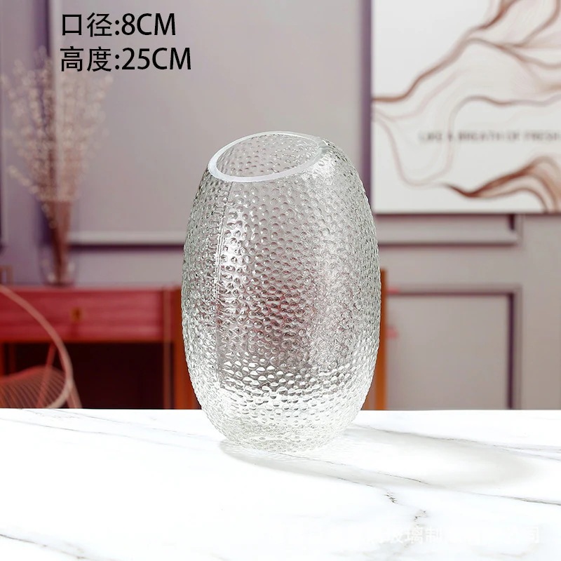 【20点セット】【送料無料】欧風軽量贅沢斜口透明ガラス花瓶挿花器リビングテーブル家庭水耕アクセサリー芸術置物