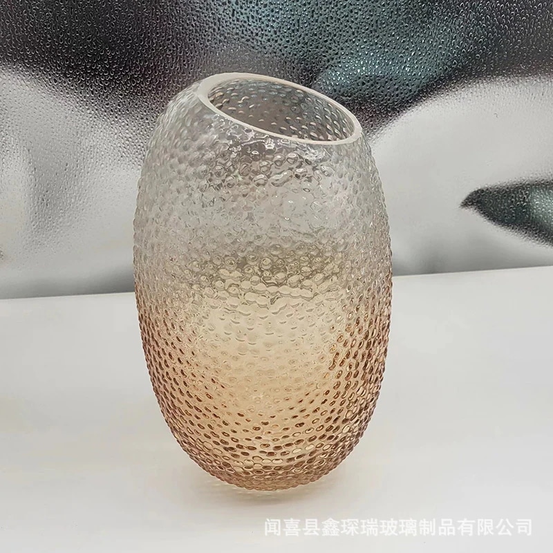 【20点セット】【送料無料】欧風軽量贅沢斜口透明ガラス花瓶挿花器リビングテーブル家庭水耕アクセサリー芸術置物