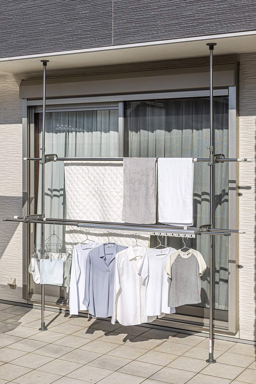 積水樹脂 ベランダものほし スタンドポール 幅9×奥行51×高さ200~275cm 積水樹脂 ベランダものほし スタンドポール 幅9×奥行51×高さ200~275cm