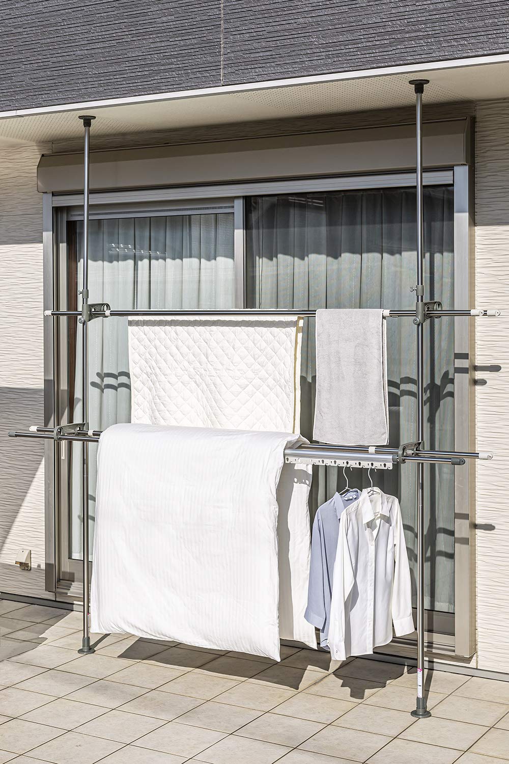 積水樹脂 ベランダものほし スタンドポール 幅9×奥行51×高さ200~275cm 積水樹脂 ベランダものほし スタンドポール 幅9×奥行51×高さ200~275cm